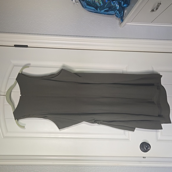 Express Asymmetrical Olive Dress - Picture 2 of 5